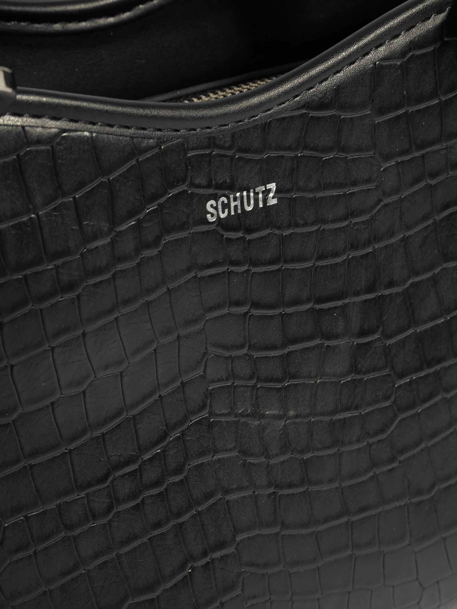 Schutz - Bolsa Feminina Tiracolo Maeve Croco - Preto