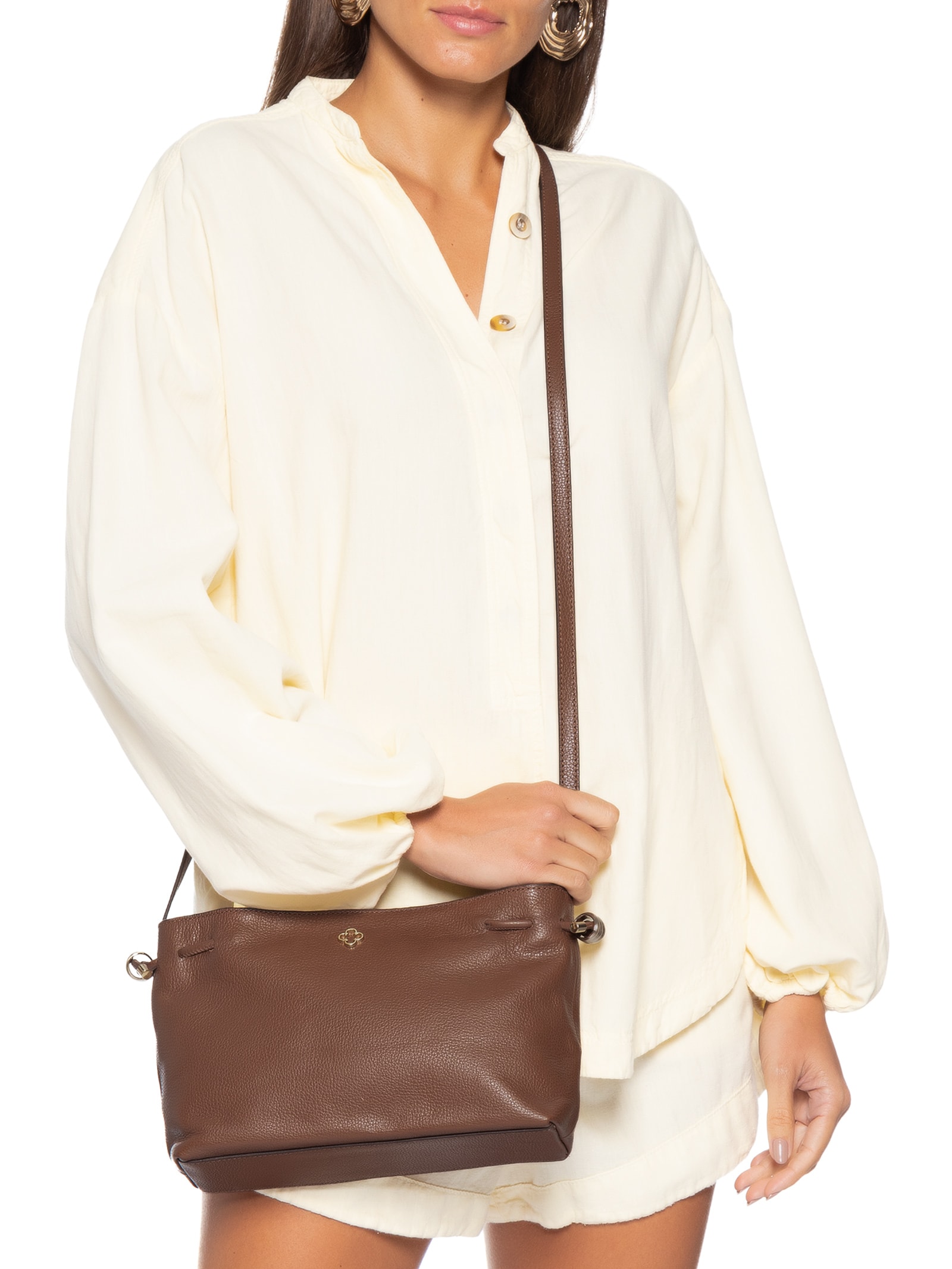 Bolsa Feminina Tiracolo Média Artigiano Bag Marrom Capodarte