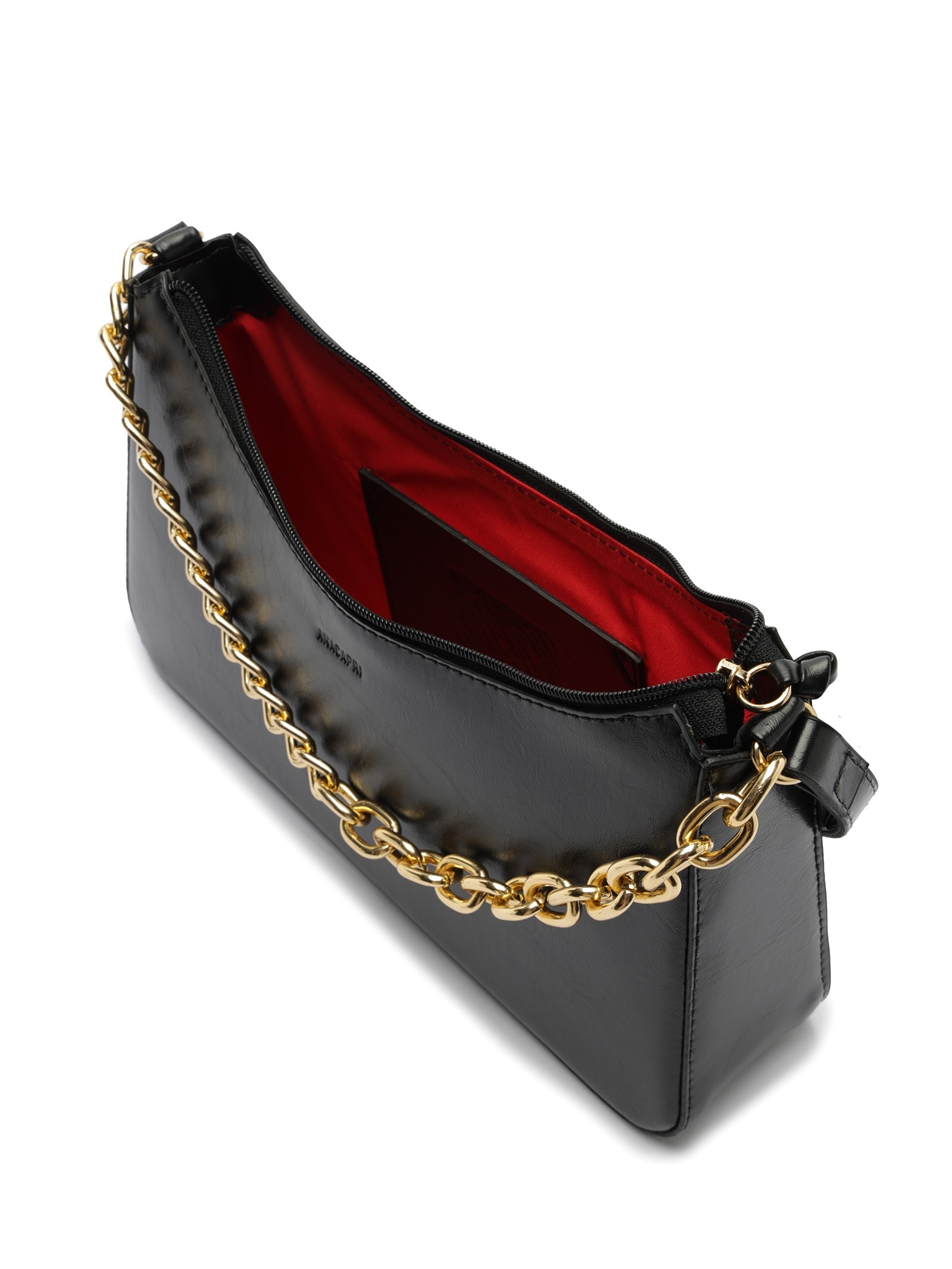 Bolsa Feminina Tiracolo Média Corrente Preto Anacapri