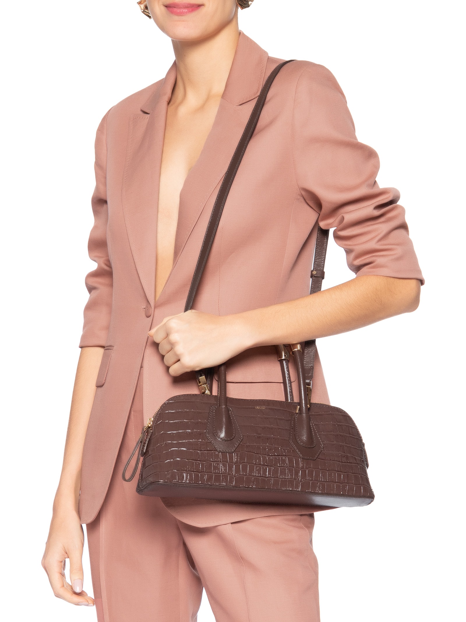 Bolsa Feminina Tiracolo Média Couro Marrom Arezzo