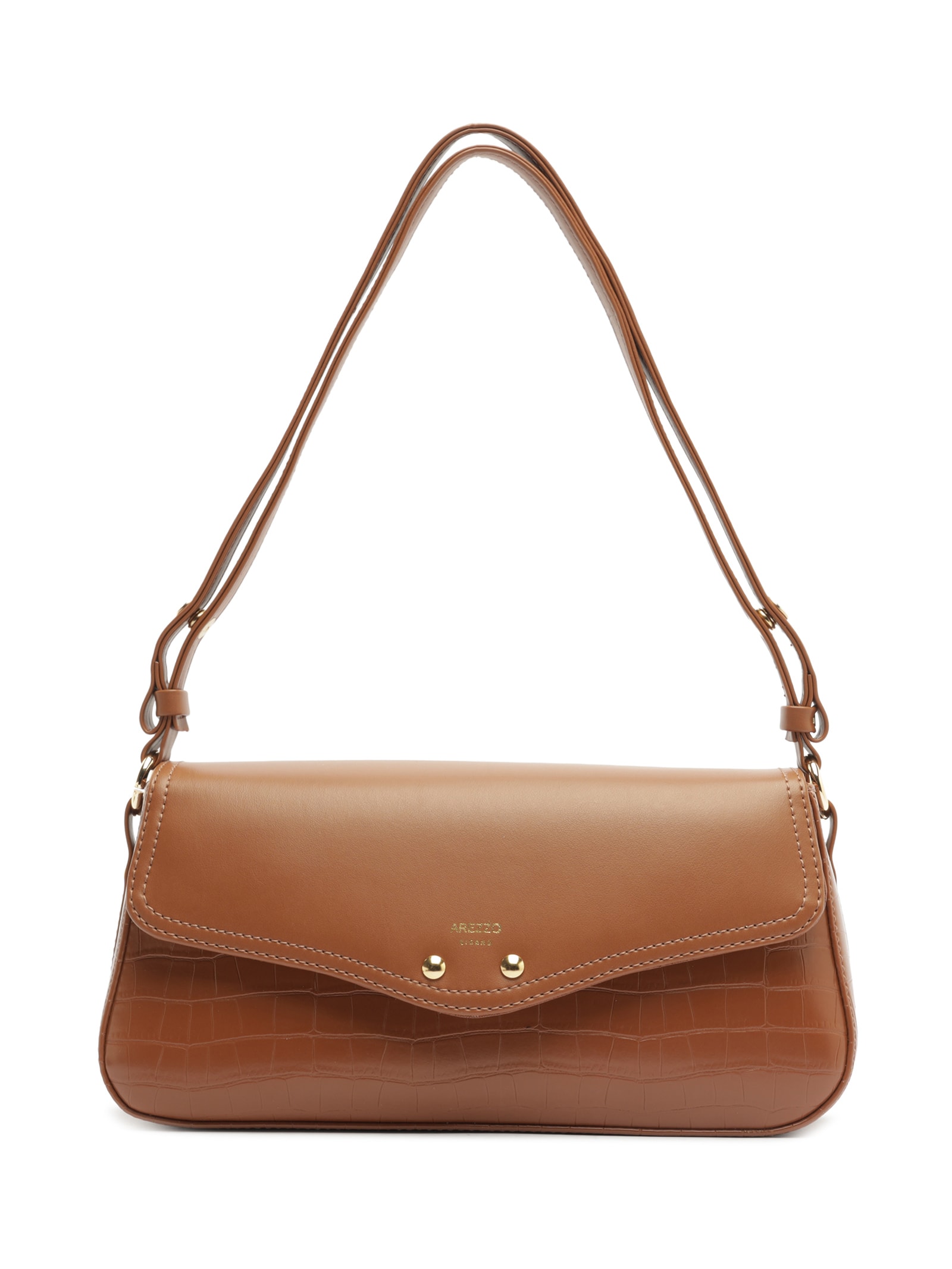 Bolsa Feminina Tiracolo Média Croco Marrom Arezzo