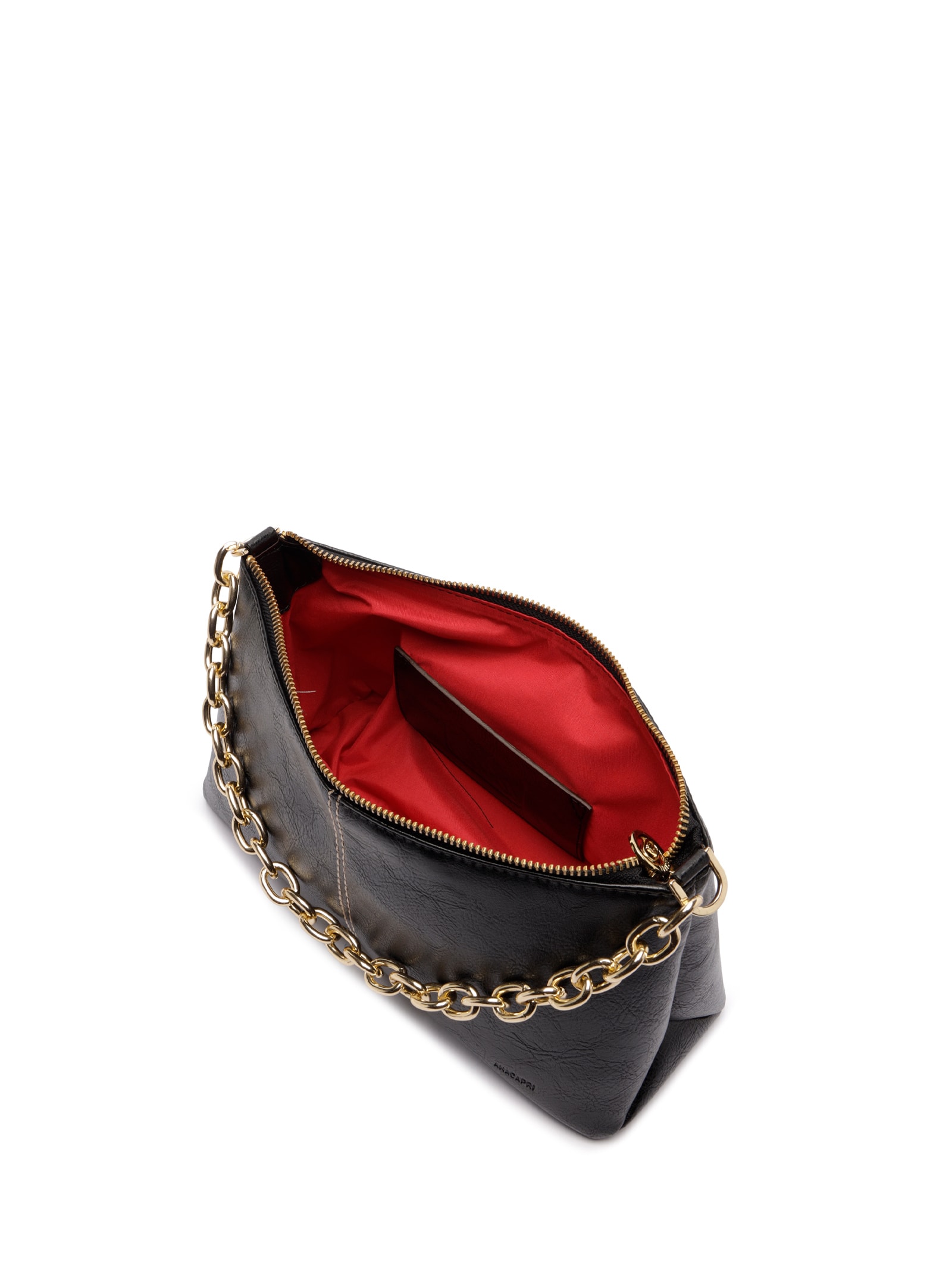 Bolsa Feminina Tiracolo Média Detalhe Corrente Preto Anacapri