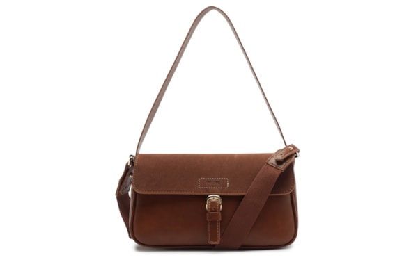 Bolsa Feminina Tiracolo Média Fivela - Marrom