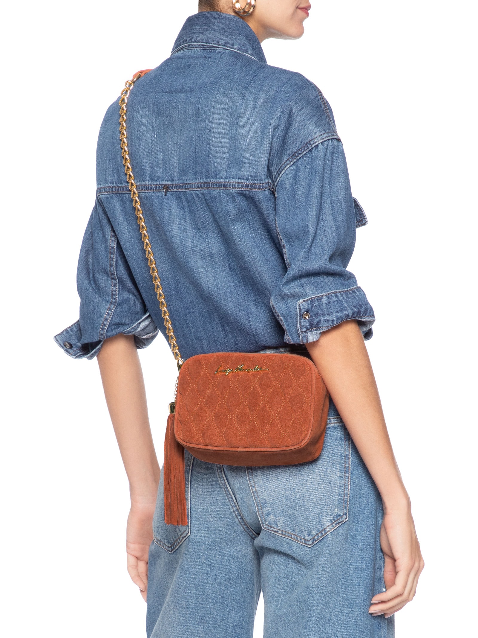 Bolsa Feminina Tiracolo Média Marrom Luiza Barcelos