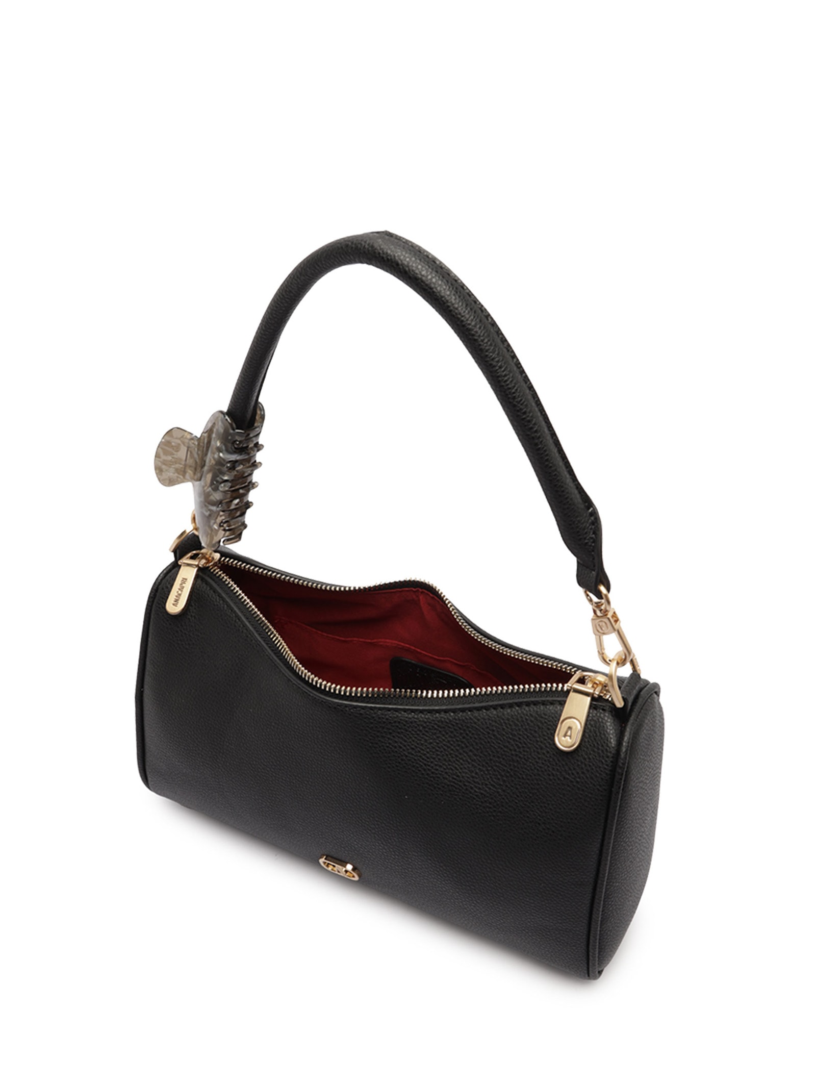 Bolsa Feminina Tiracolo Média Presilha Preto Anacapri
