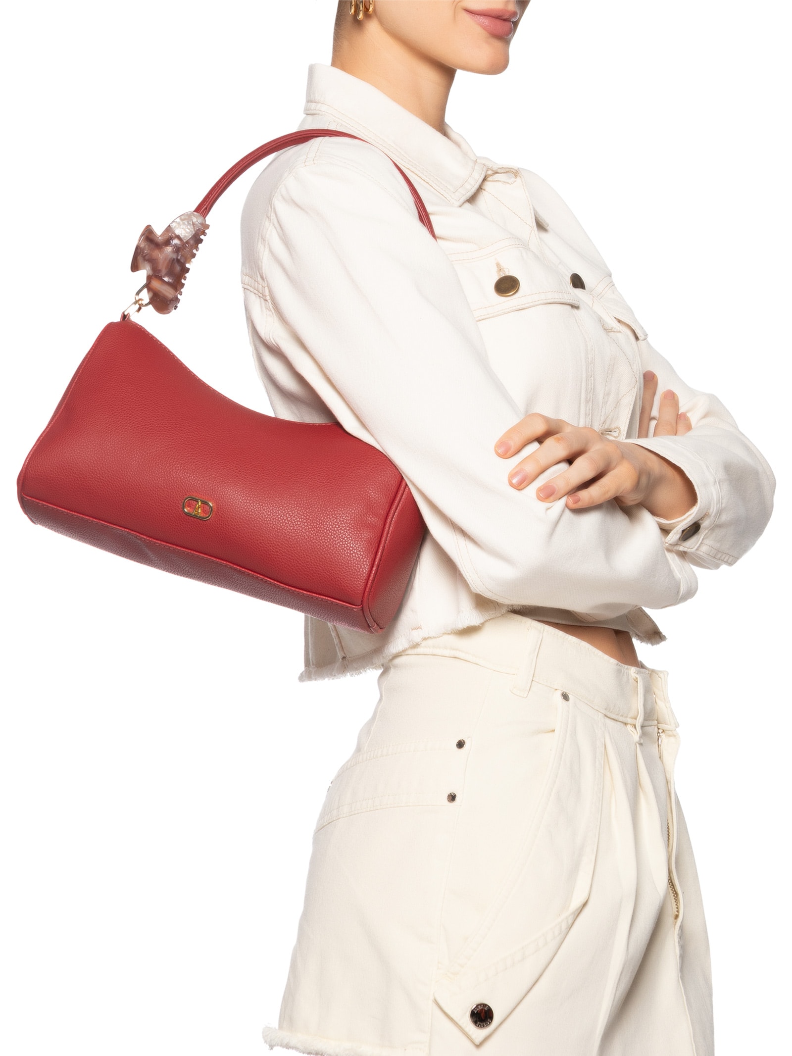 Bolsa Feminina Tiracolo Média Presilha – Vermelho Anacapri
