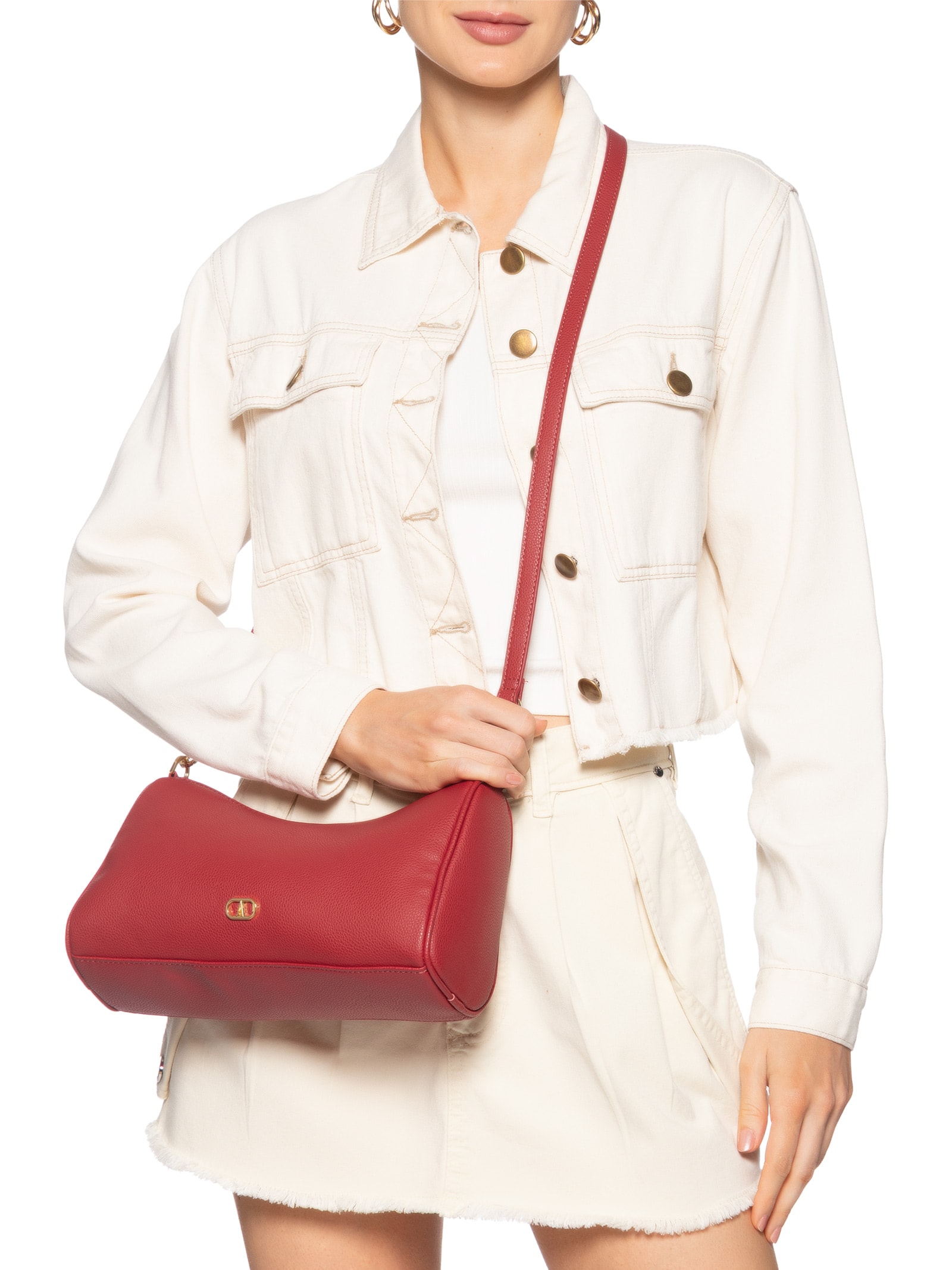 Bolsa Feminina Tiracolo Média Presilha – Vermelho Anacapri