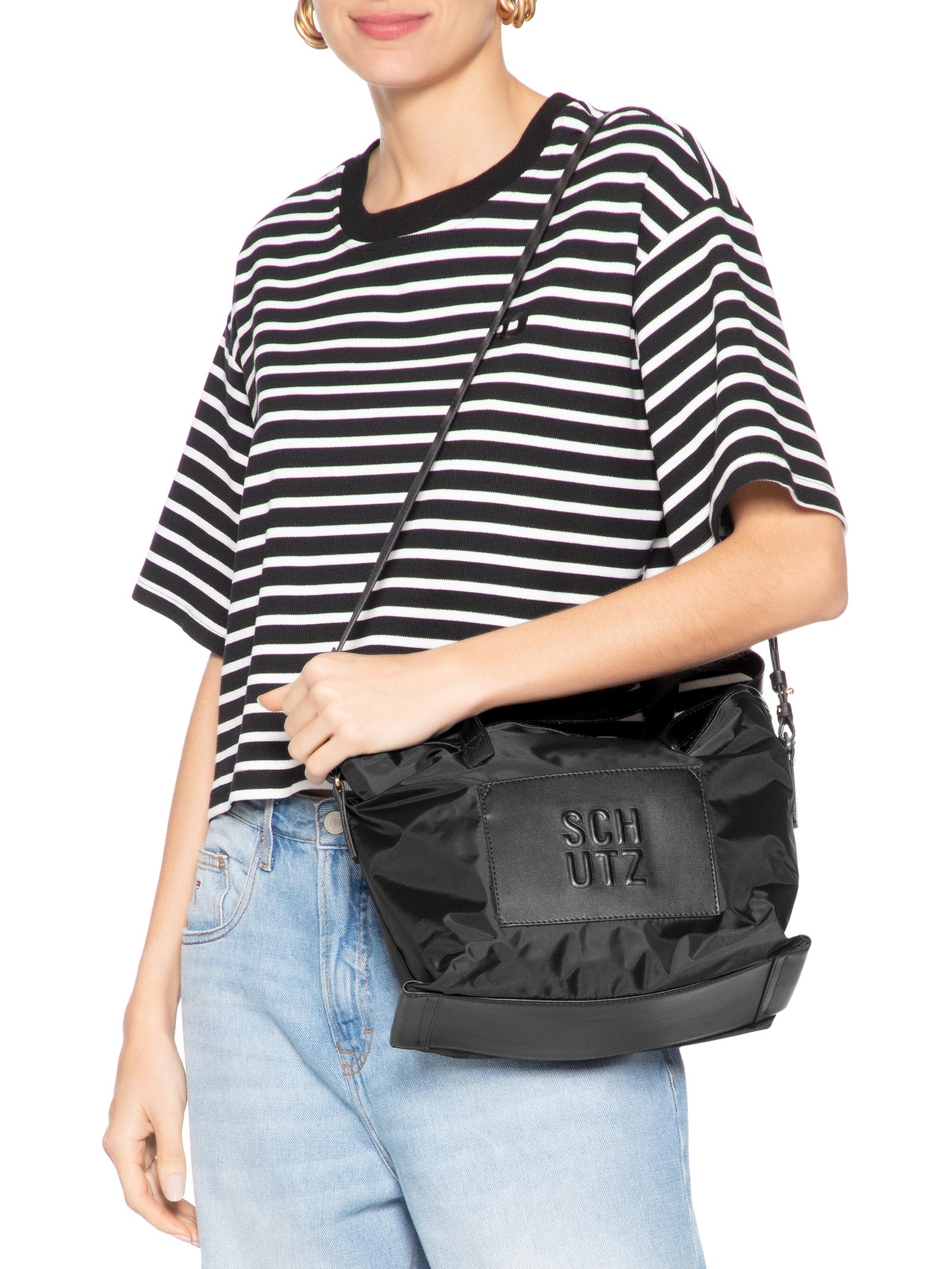 Bolsa Feminina Tiracolo Média Preto Schutz