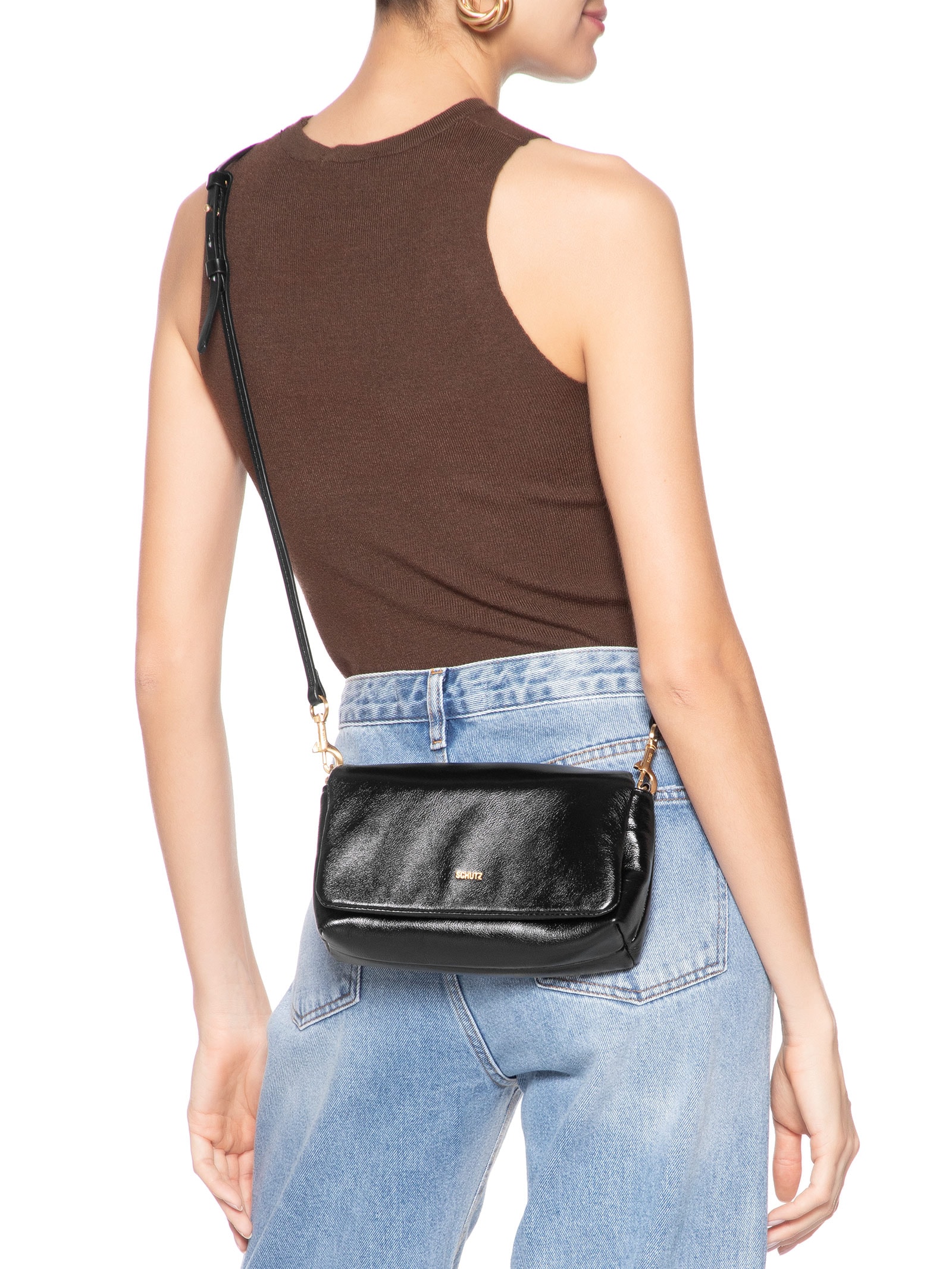 Bolsa Feminina Tiracolo Média Preto Schutz