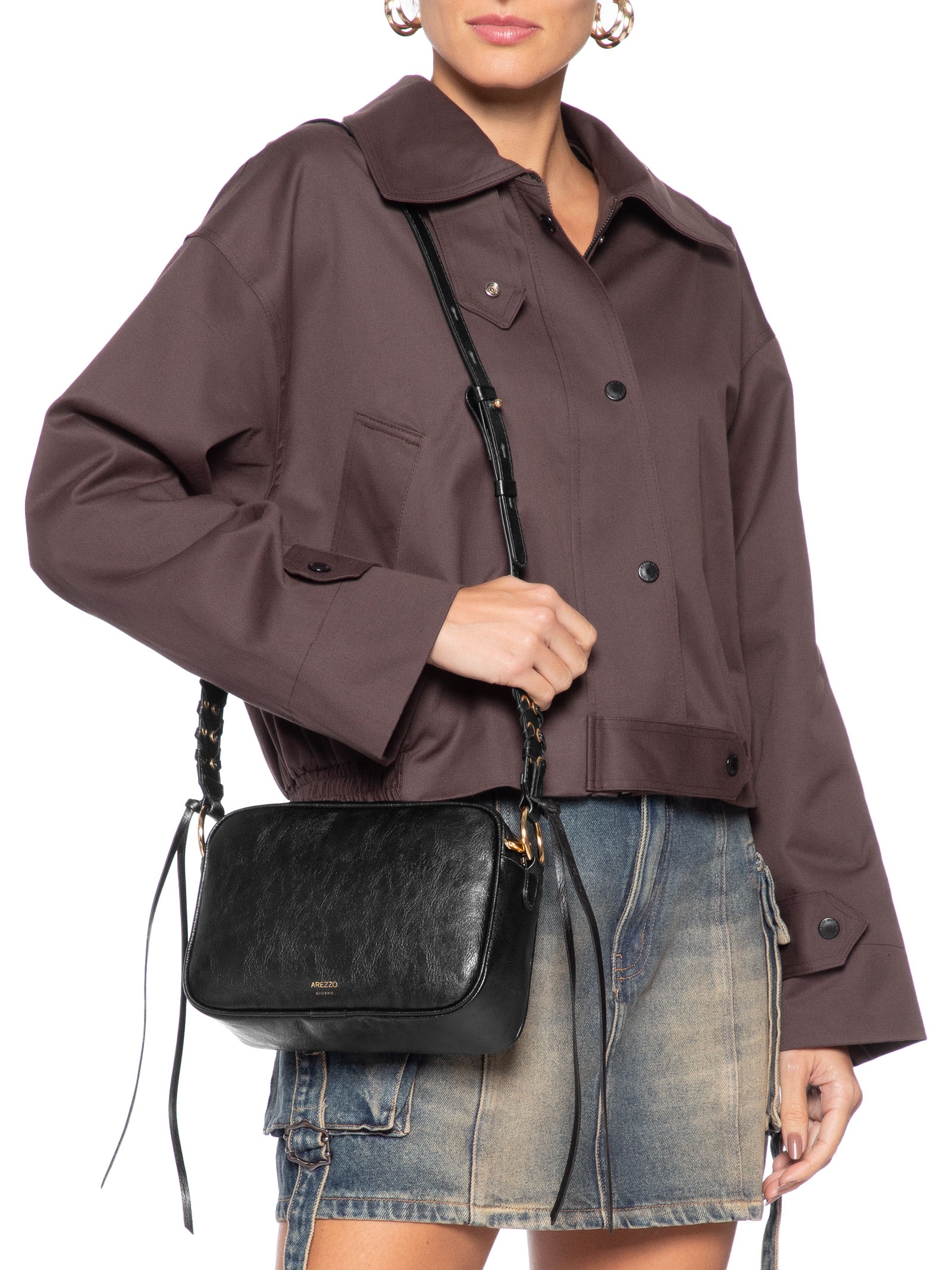 Bolsa Feminina Tiracolo Média Preto Arezzo