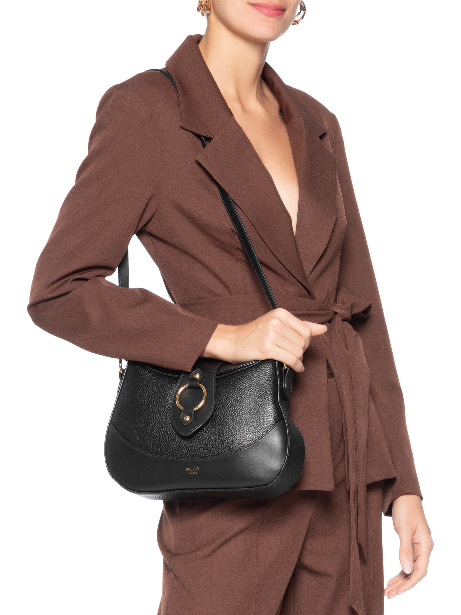 Bolsa Feminina Tiracolo Média Preto Arezzo