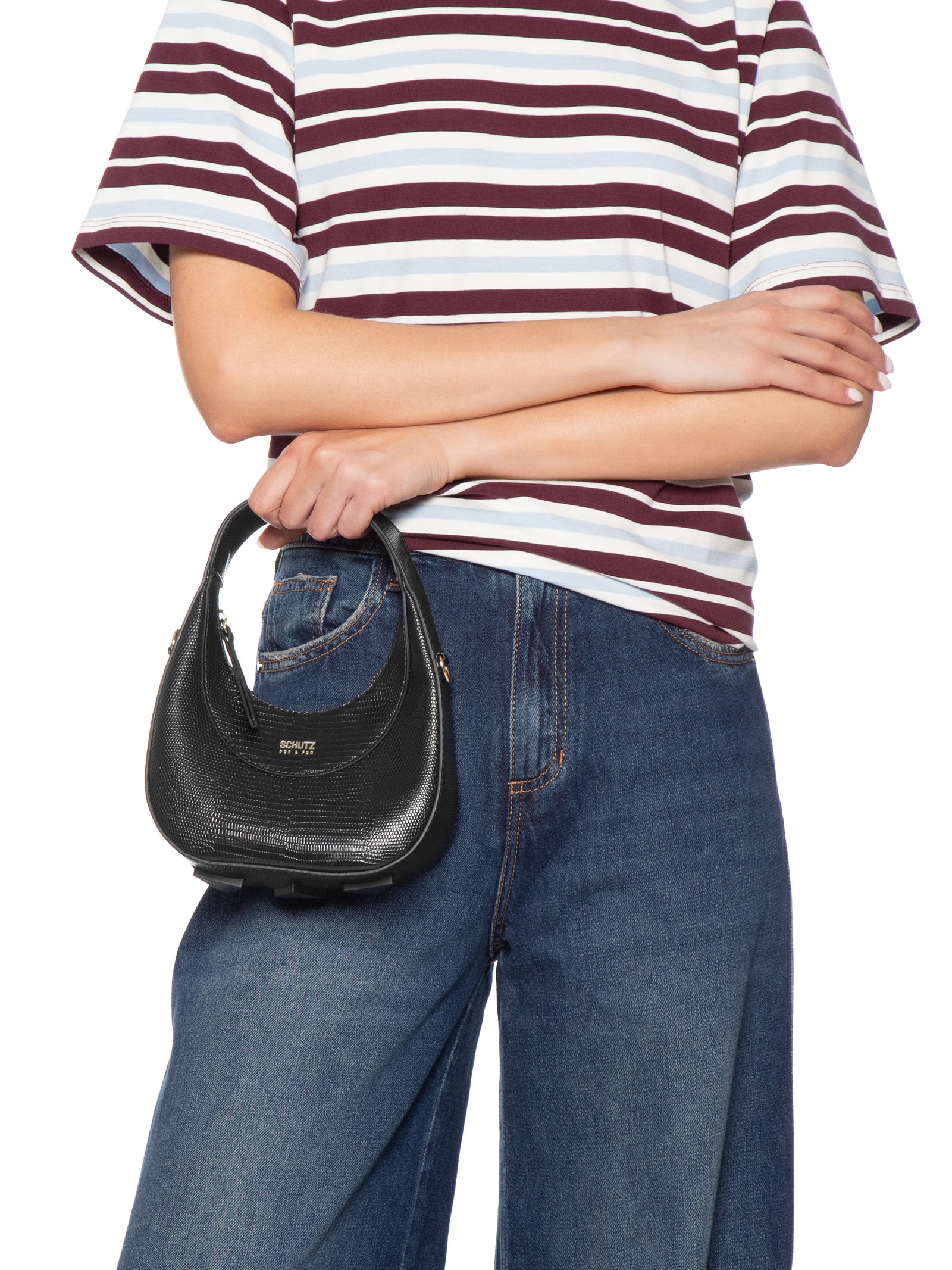 Bolsa Feminina Tiracolo Média Preto Schutz