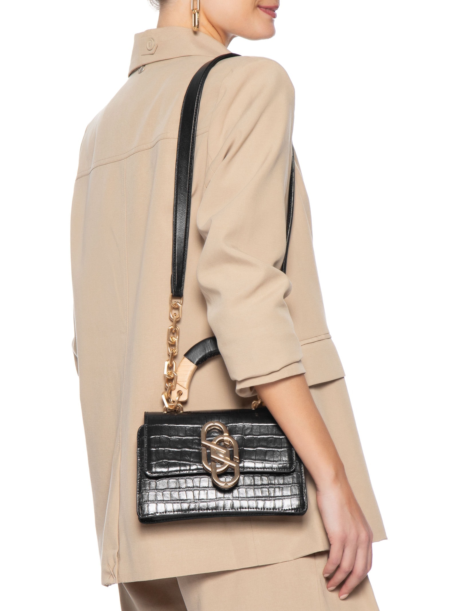 Bolsa Feminina Tiracolo Média Preto Schutz