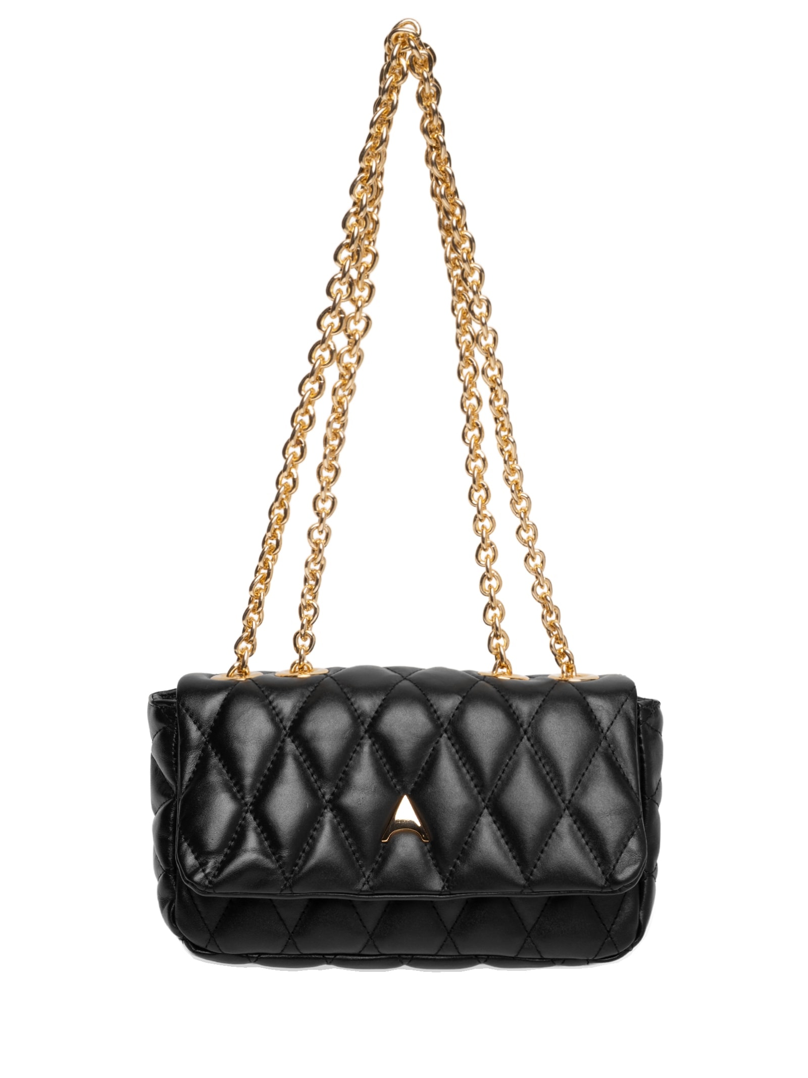 Bolsa Feminina Tiracolo Média Soft  Leather Ouro Preto Carrano