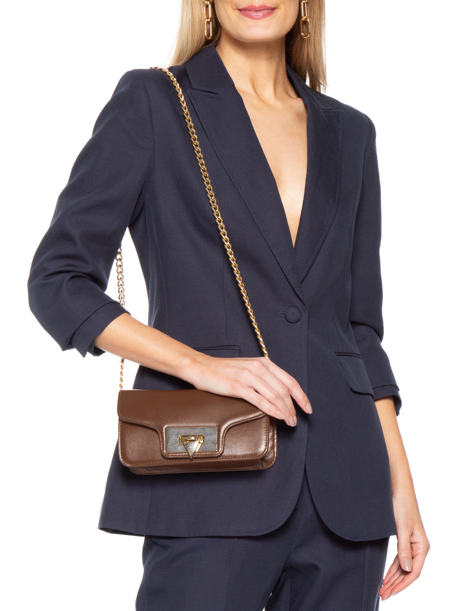 Bolsa Feminina Tiracolo Média Trento – Marrom Carrano