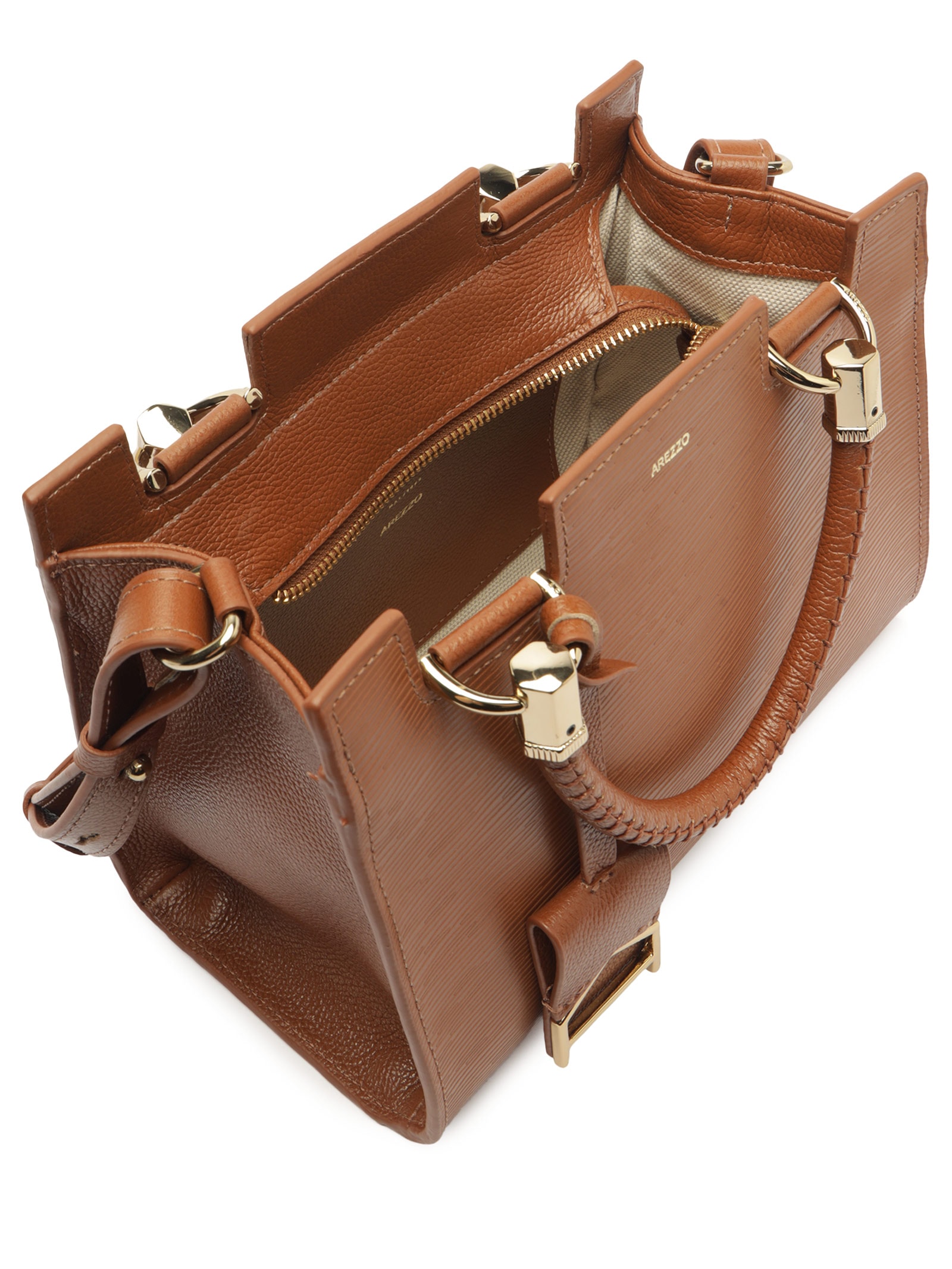 Bolsa Feminina Tiracolo Média Wave/Nap Marrom Arezzo