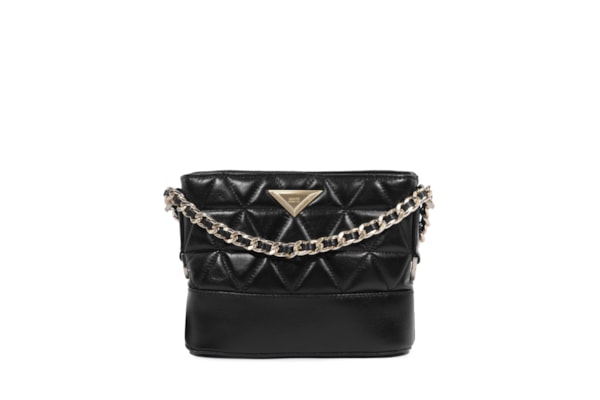 Bolsa Feminina Tiracolo Mini Hobo 944 Couro - Preto