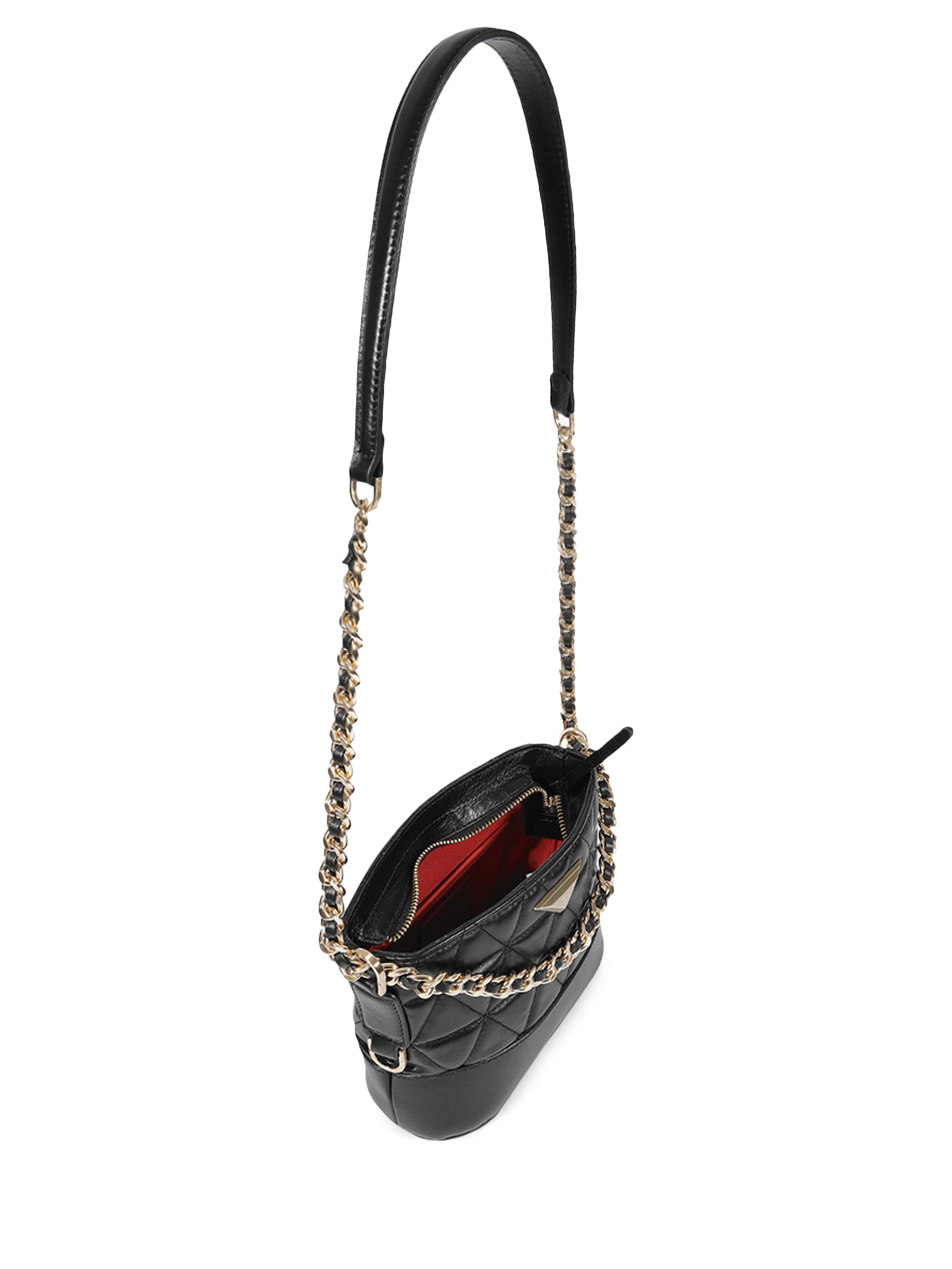 Bolsa Feminina Tiracolo Mini Hobo 944 Couro Preto Schutz