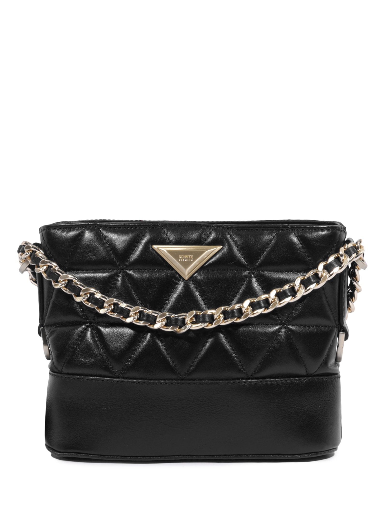 Bolsa Feminina Tiracolo Mini Hobo 944 Couro Preto Schutz