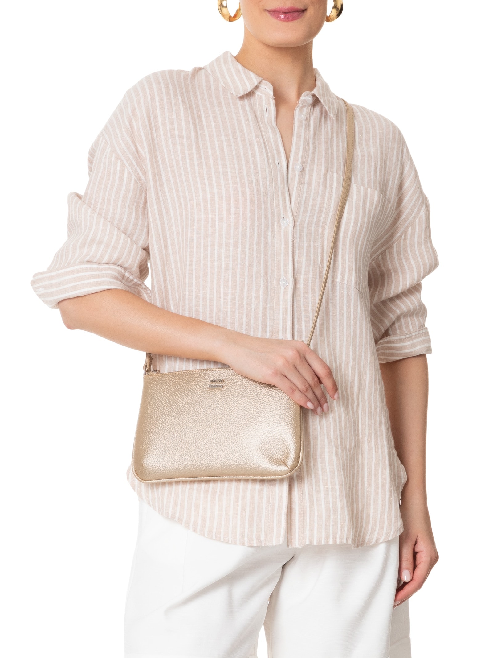 Bolsa Feminina Tiracolo Morgana Pequena Dourado Arezzo