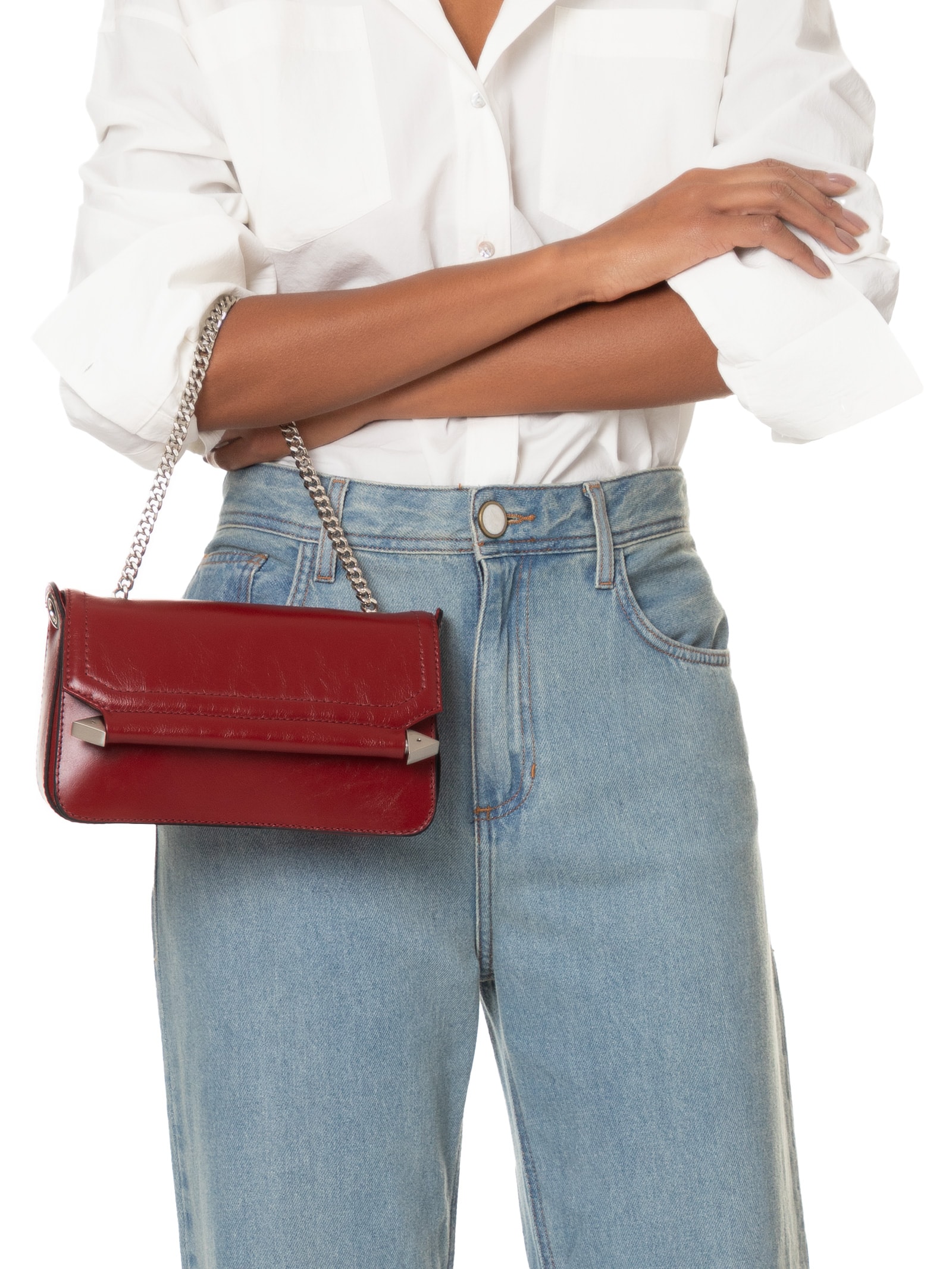 Bolsa Feminina Tiracolo Muse Pequena Couro Vermelho Schutz