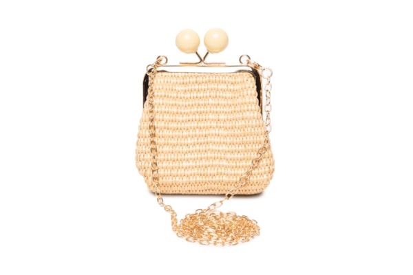 Bolsa Feminina Tiracolo Palha Tramada - Bege