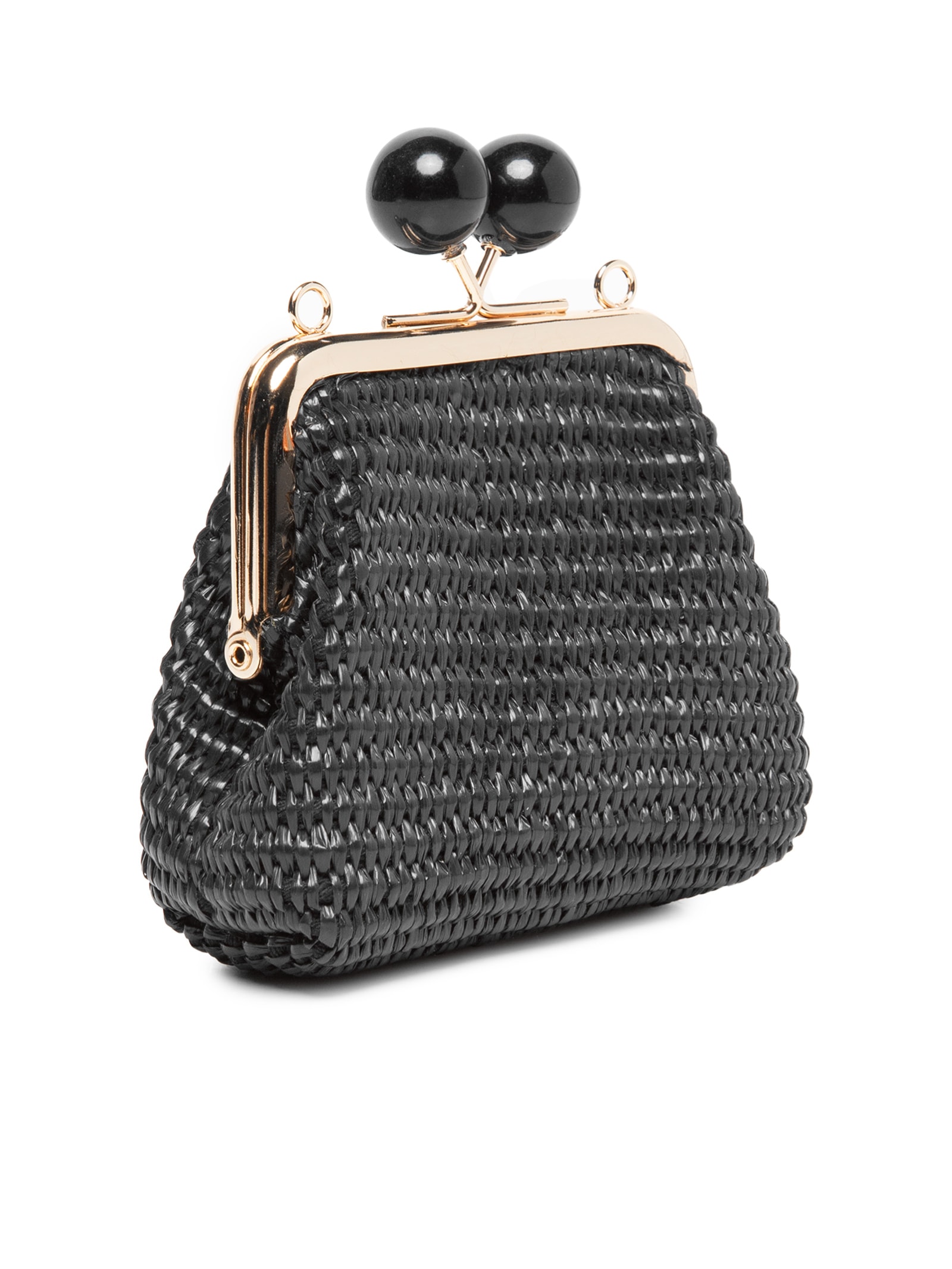 Bolsa Feminina Tiracolo Palha Tramada Preto Basiq