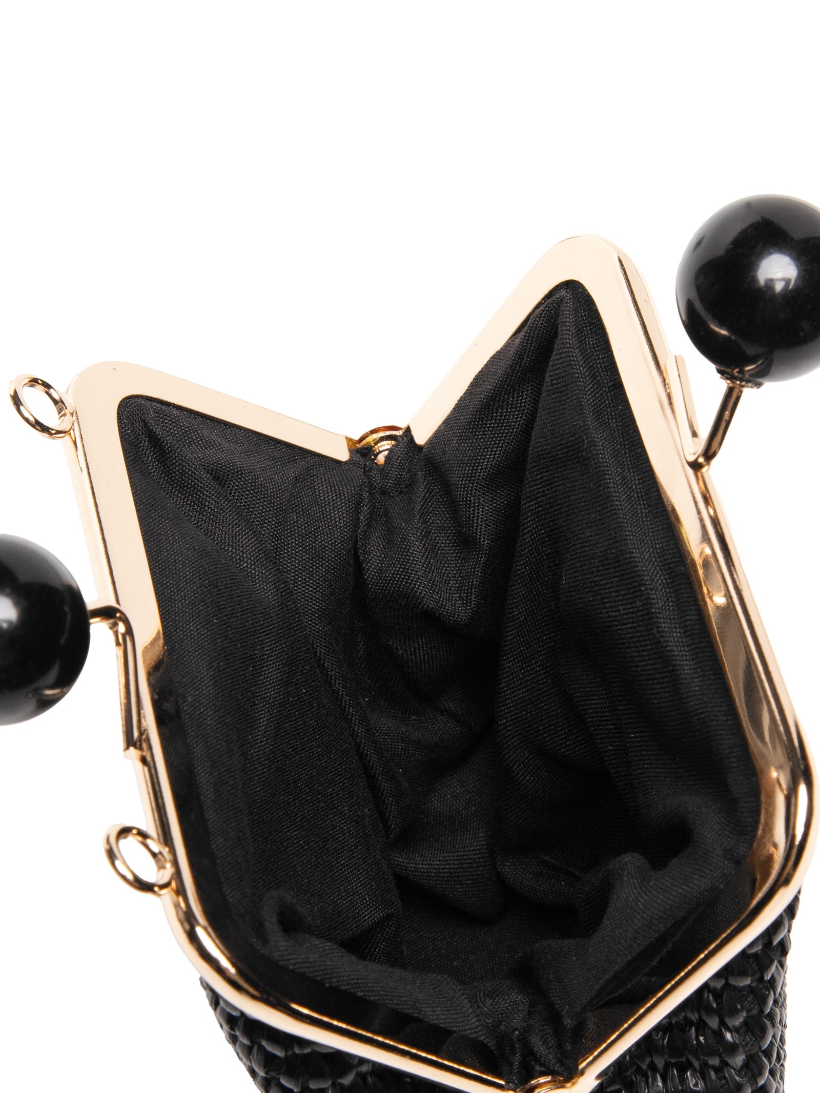 Bolsa Feminina Tiracolo Palha Tramada Preto Basiq