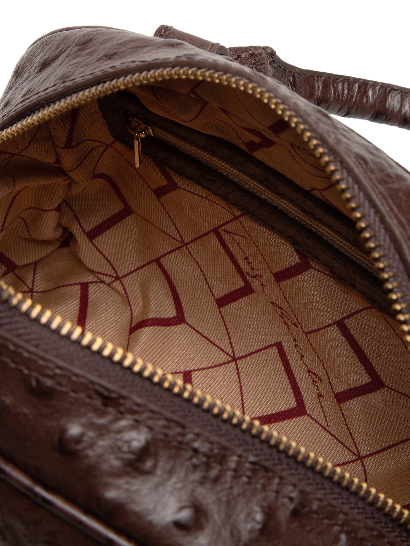 Bolsa Feminina Tiracolo Pequena Avestruz Marrom Luiza Barcelos