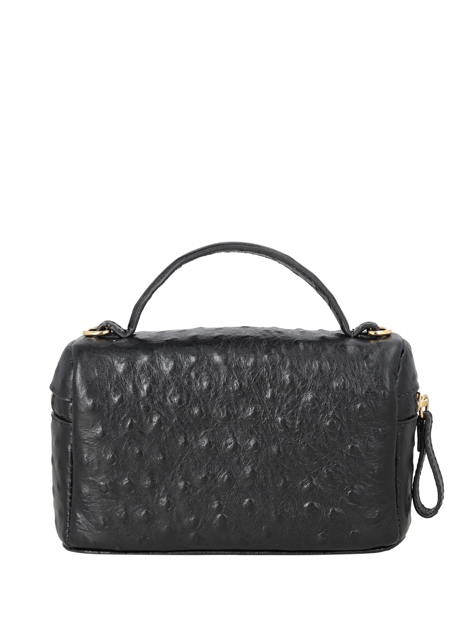 Bolsa Feminina Tiracolo Pequena Avestruz Preto Luiza Barcelos