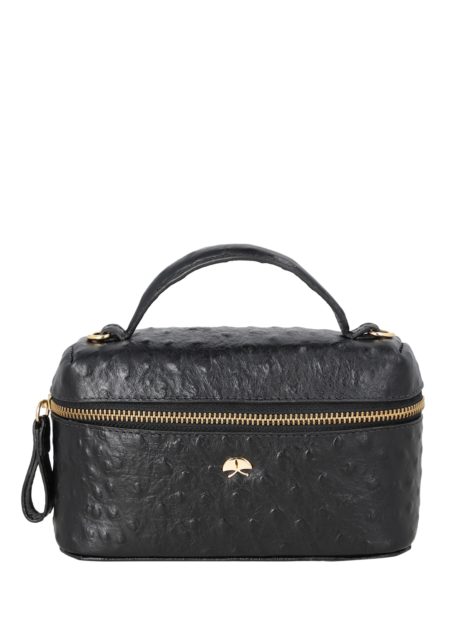 Bolsa Feminina Tiracolo Pequena Avestruz Preto Luiza Barcelos