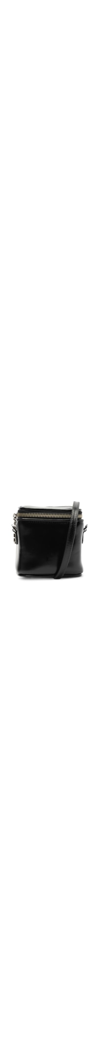 Bolsa Feminina Tiracolo Pequena Boxy Couro - Preto