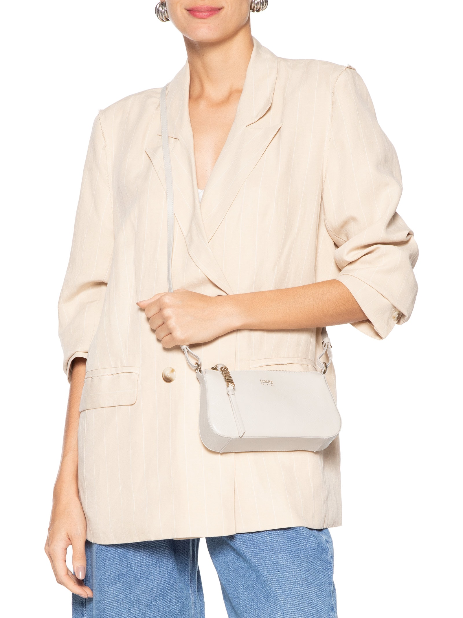 Bolsa Feminina Tiracolo Pequena Branco Schutz