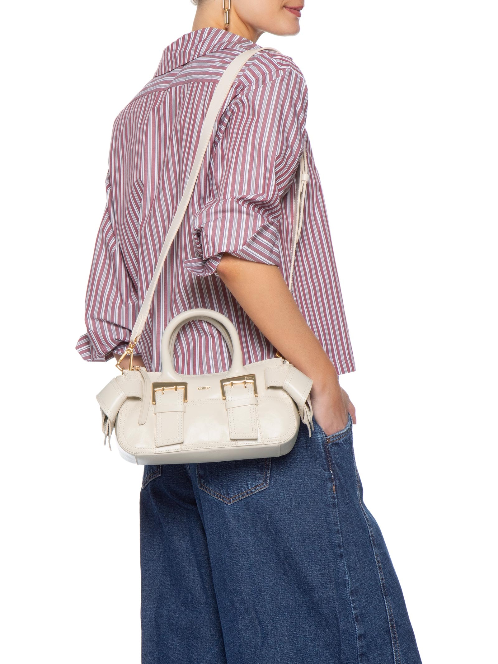 Bolsa Feminina Tiracolo Pequena Branco Schutz