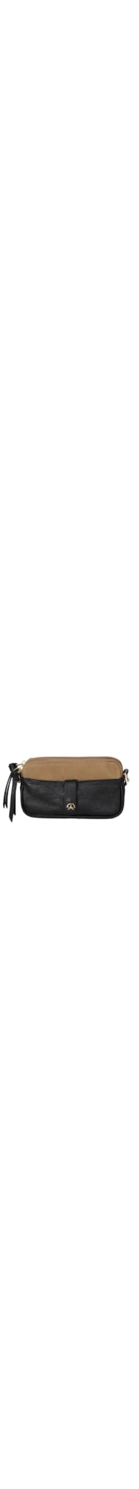 Bolsa Feminina Tiracolo Pequena Camurça Viena - Preto