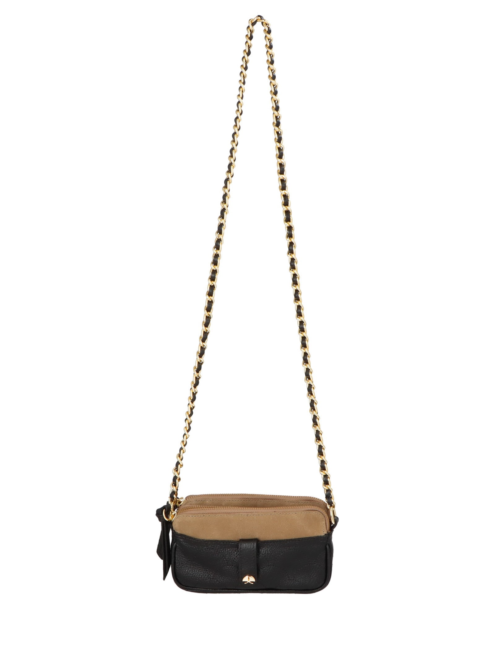 Bolsa Feminina Tiracolo Pequena Camurça Viena Preto Luiza Barcelos