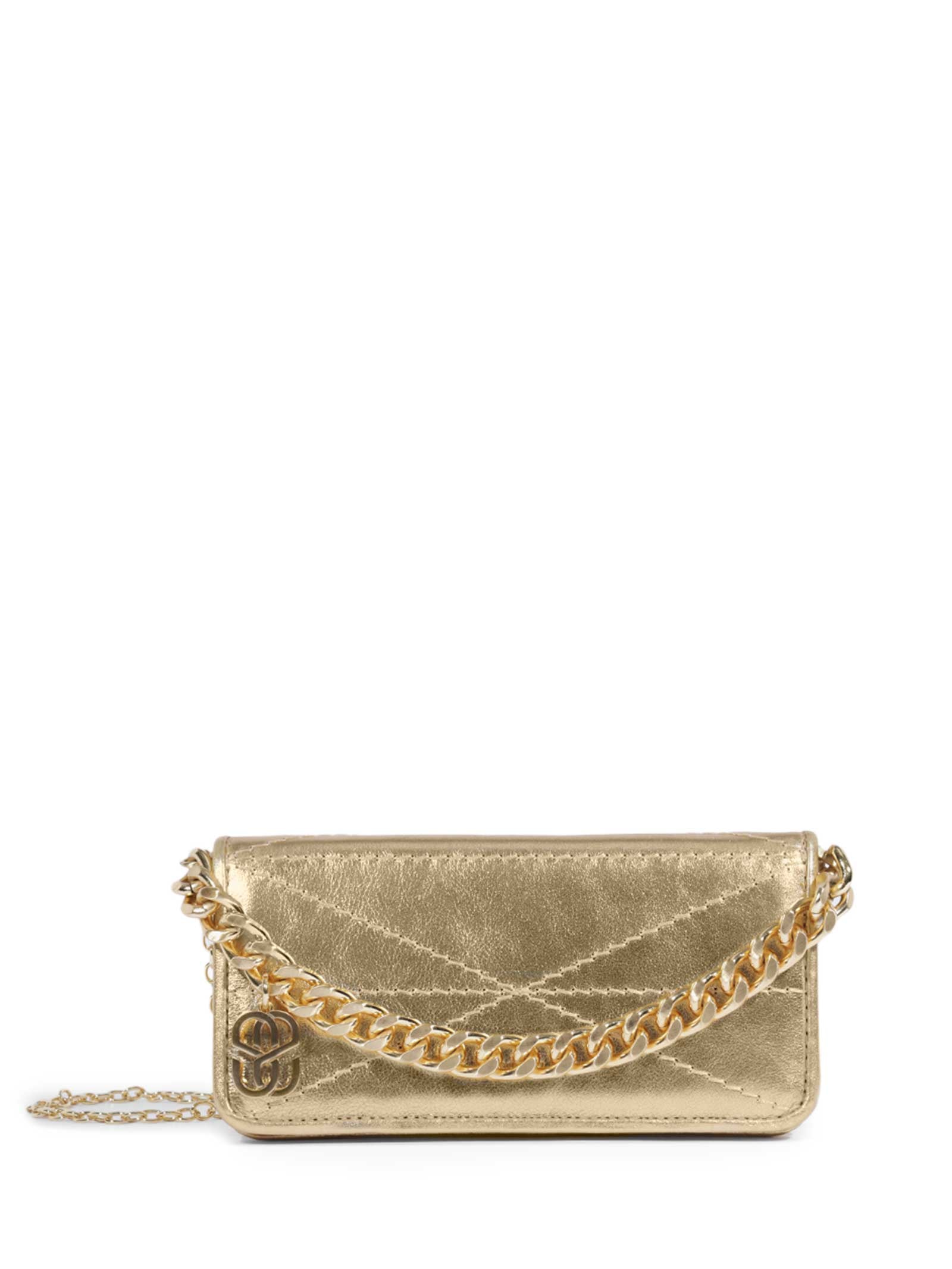 Bolsa Feminina Tiracolo Pequena Couro Dourado Schutz