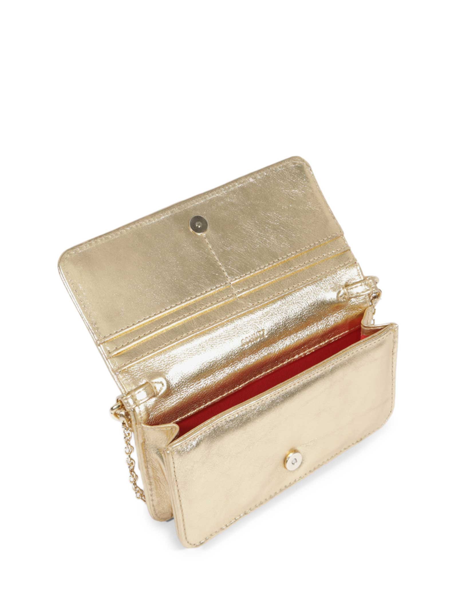 Bolsa Feminina Tiracolo Pequena Couro Dourado Schutz