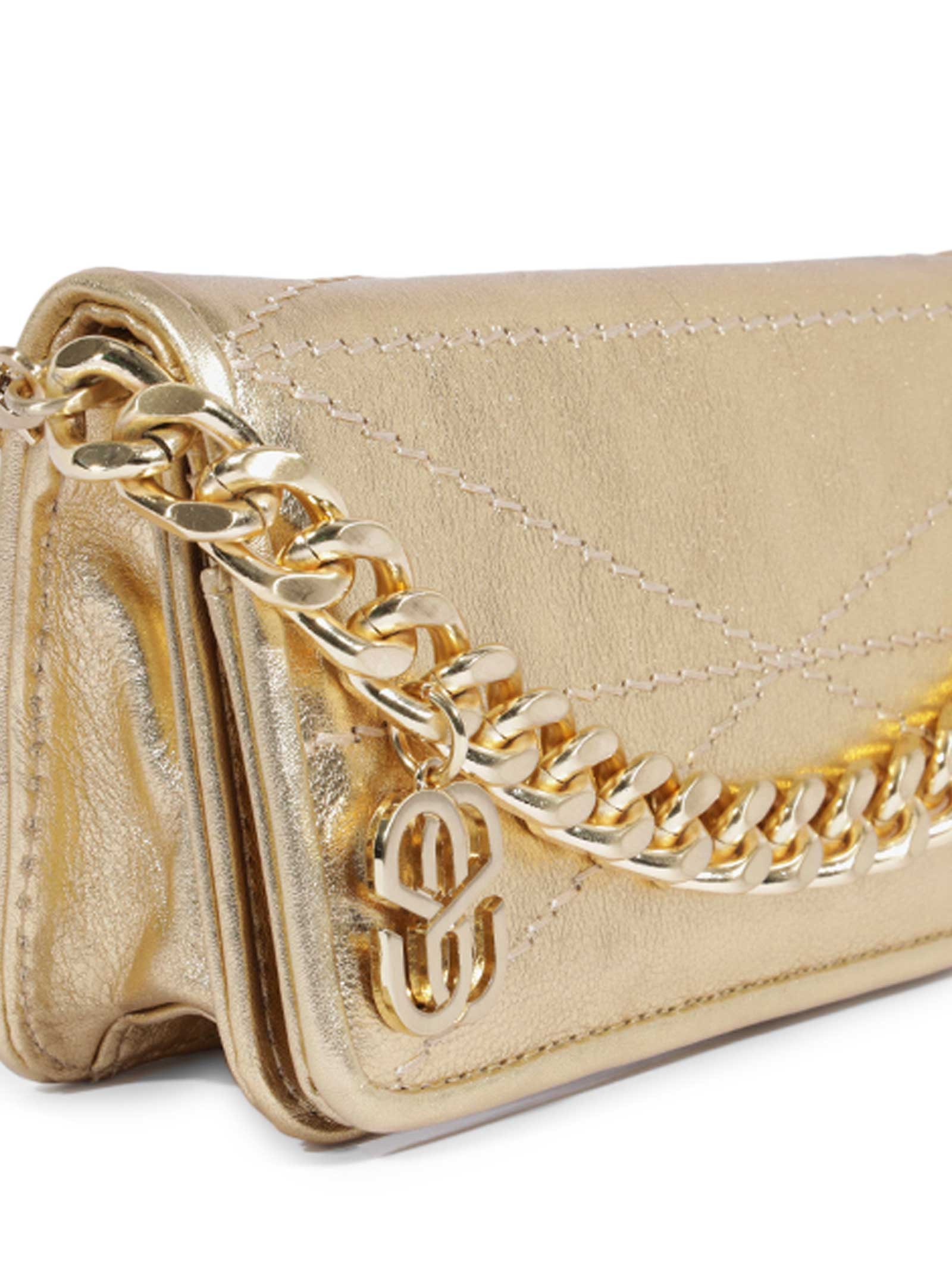 Bolsa Feminina Tiracolo Pequena Couro Dourado Schutz