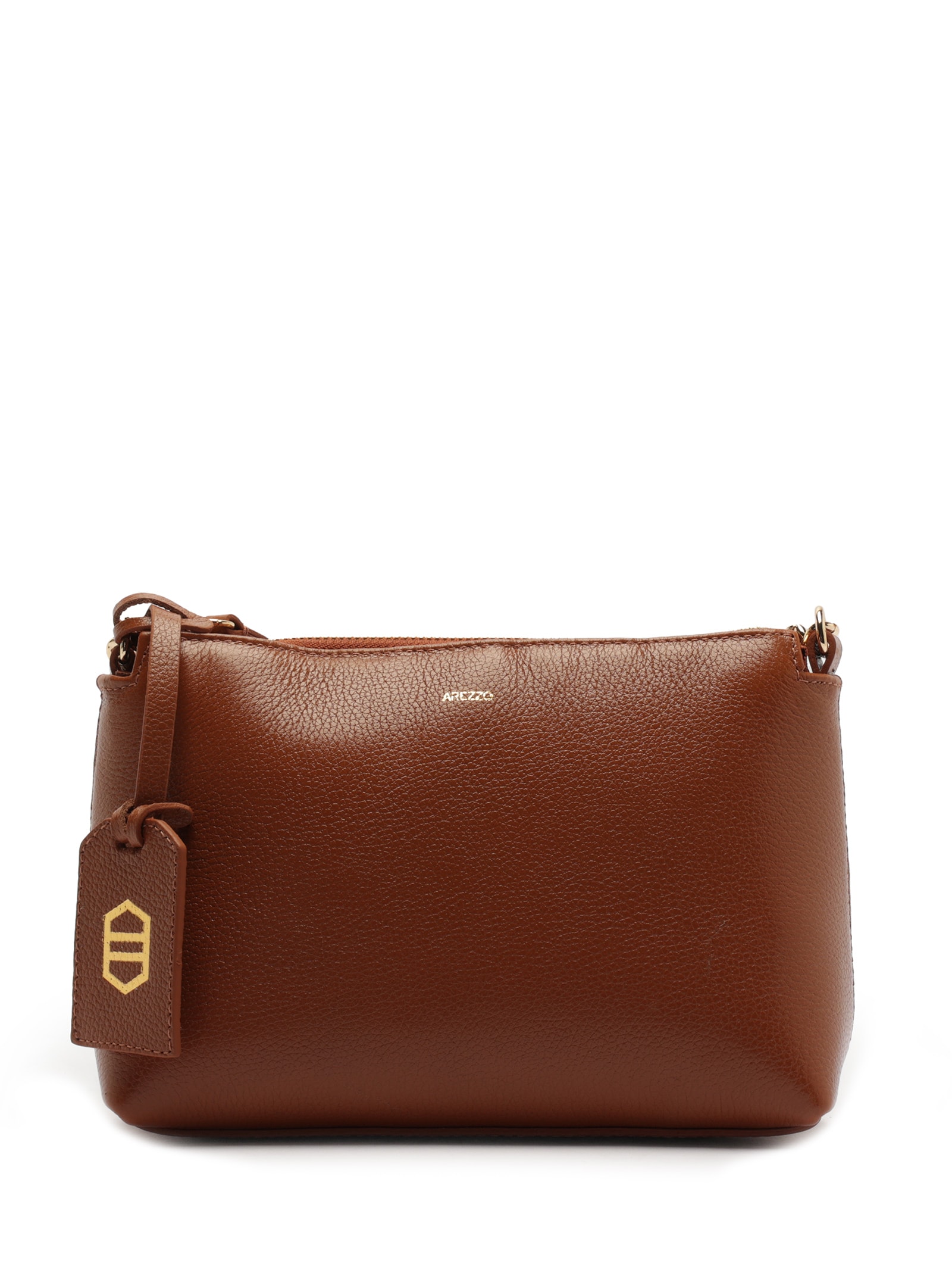 Bolsa Feminina Tiracolo Pequena Couro Marrom Arezzo