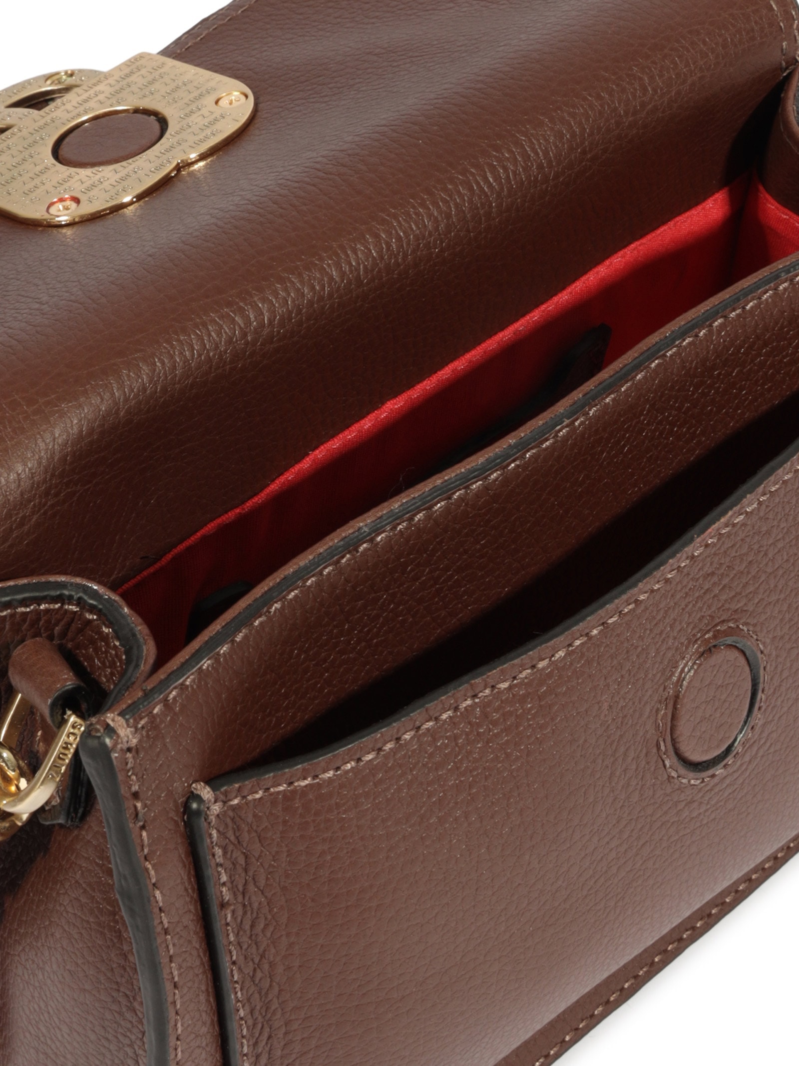 Bolsa Feminina Tiracolo Pequena Couro Marrom Schutz