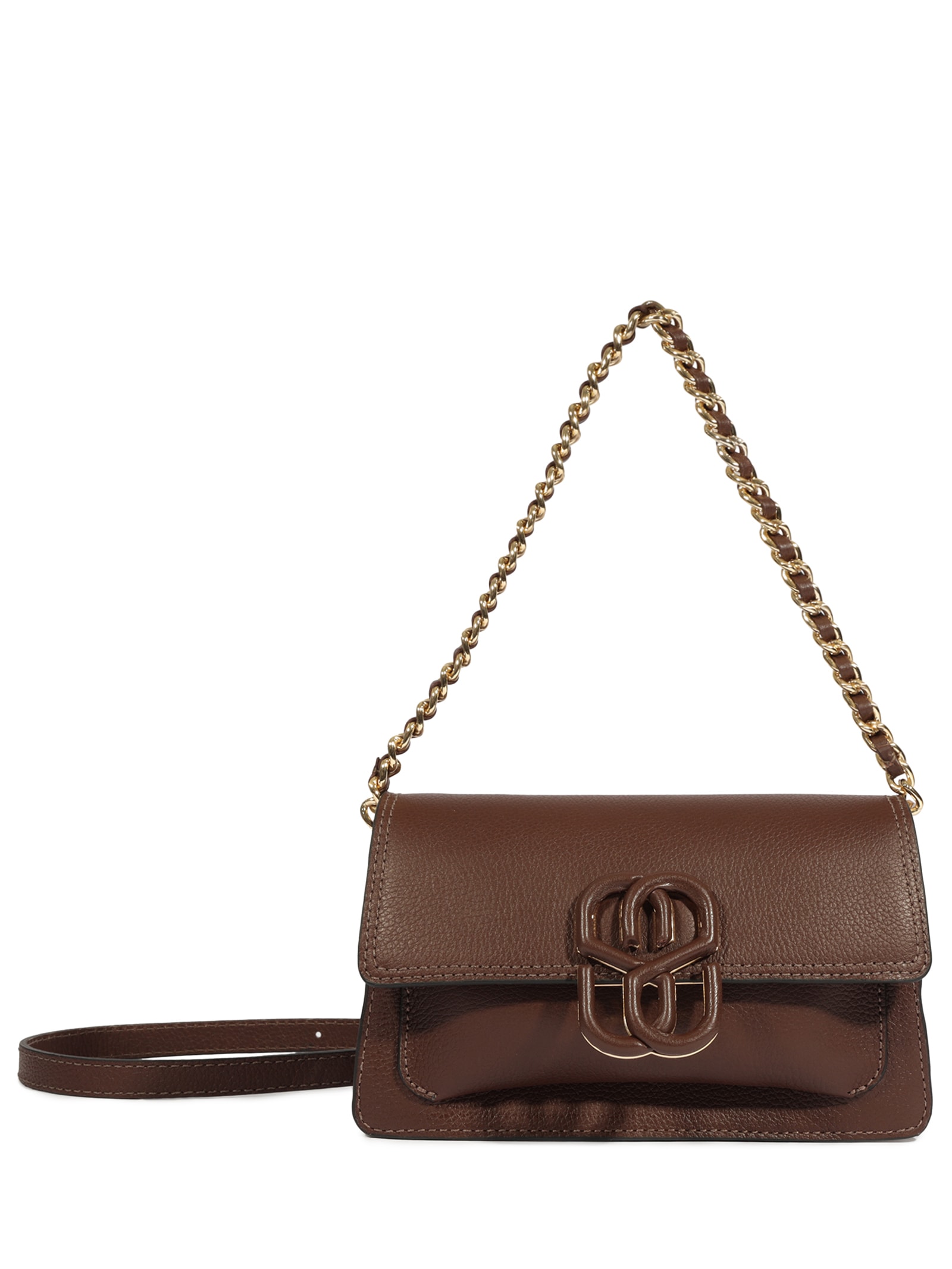 Bolsa Feminina Tiracolo Pequena Couro Marrom Schutz