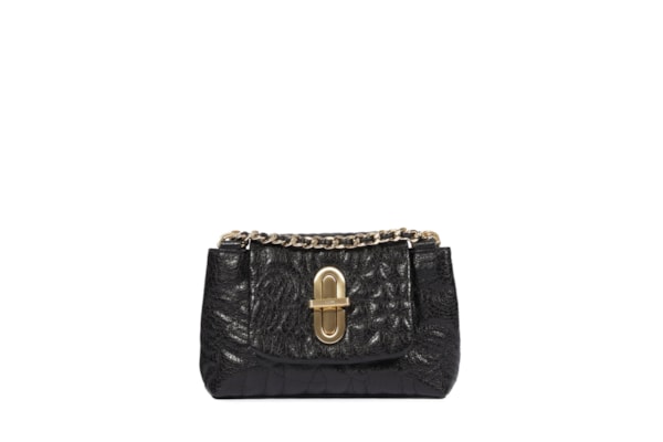 Bolsa Feminina Tiracolo Pequena Couro - Preto