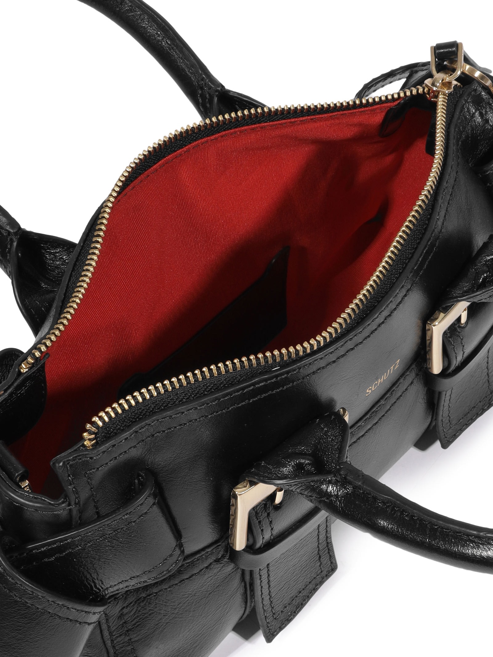 Bolsa Feminina Tiracolo Pequena Couro Preto Schutz