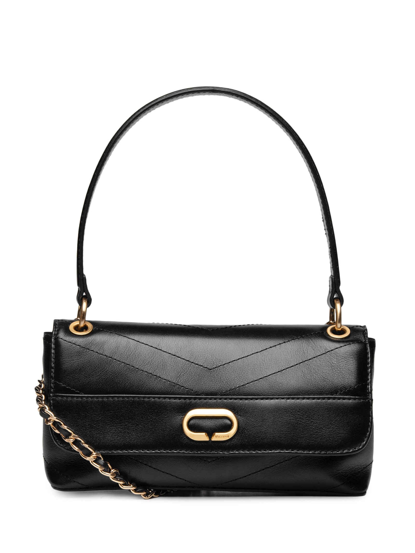 Bolsa Feminina Tiracolo Pequena Couro Preto Vicenza