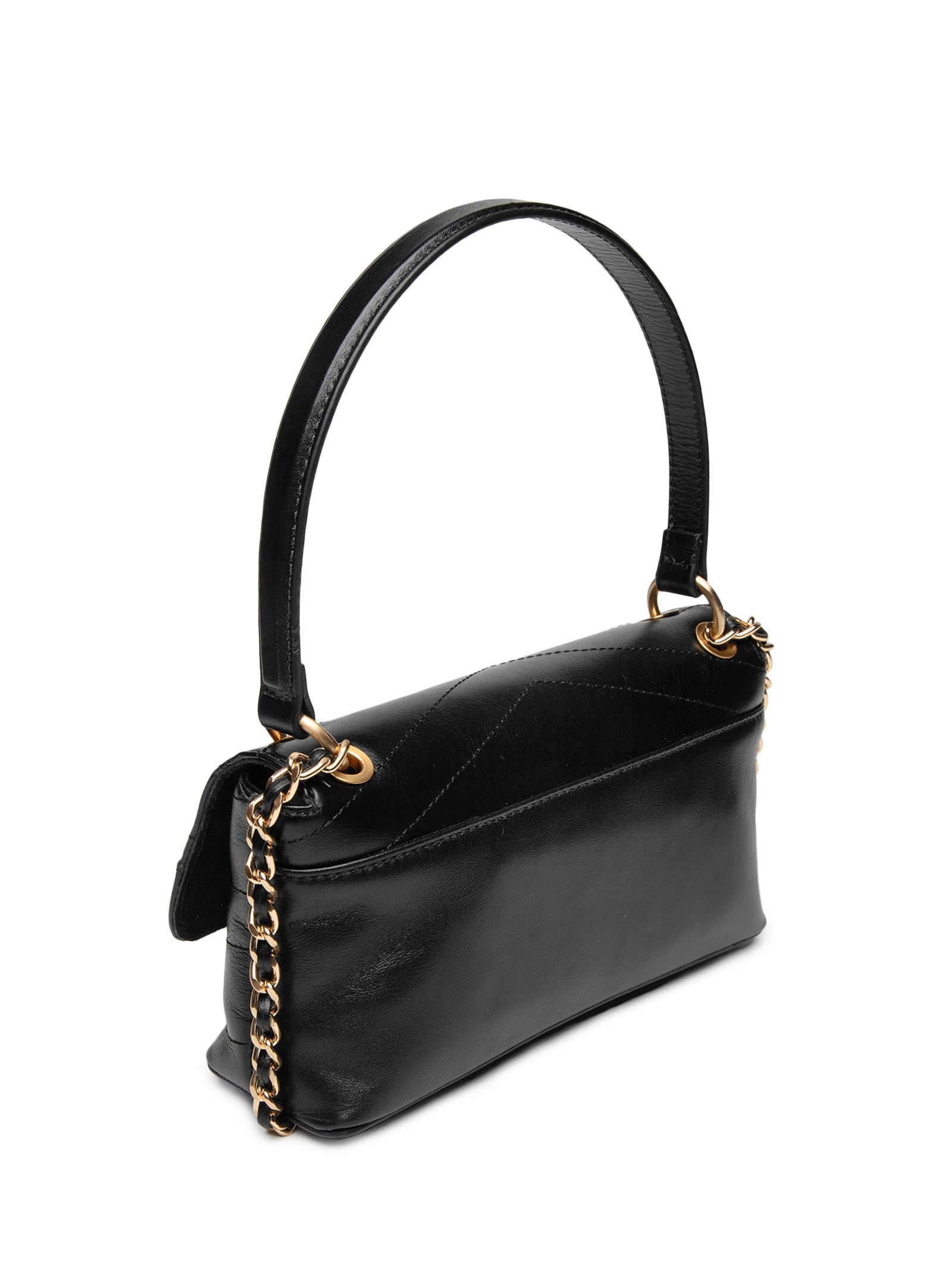 Bolsa Feminina Tiracolo Pequena Couro Preto Vicenza