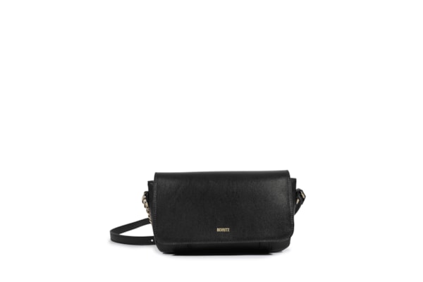 Bolsa Feminina Tiracolo Pequena Darya Couro - Preto