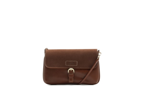 Bolsa Feminina Tiracolo Pequena Fivela Frontal - Marrom