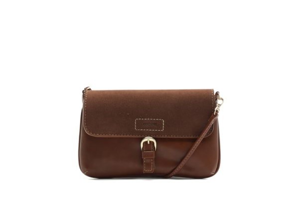 Bolsa Feminina Tiracolo Pequena Fivela Frontal - Marrom