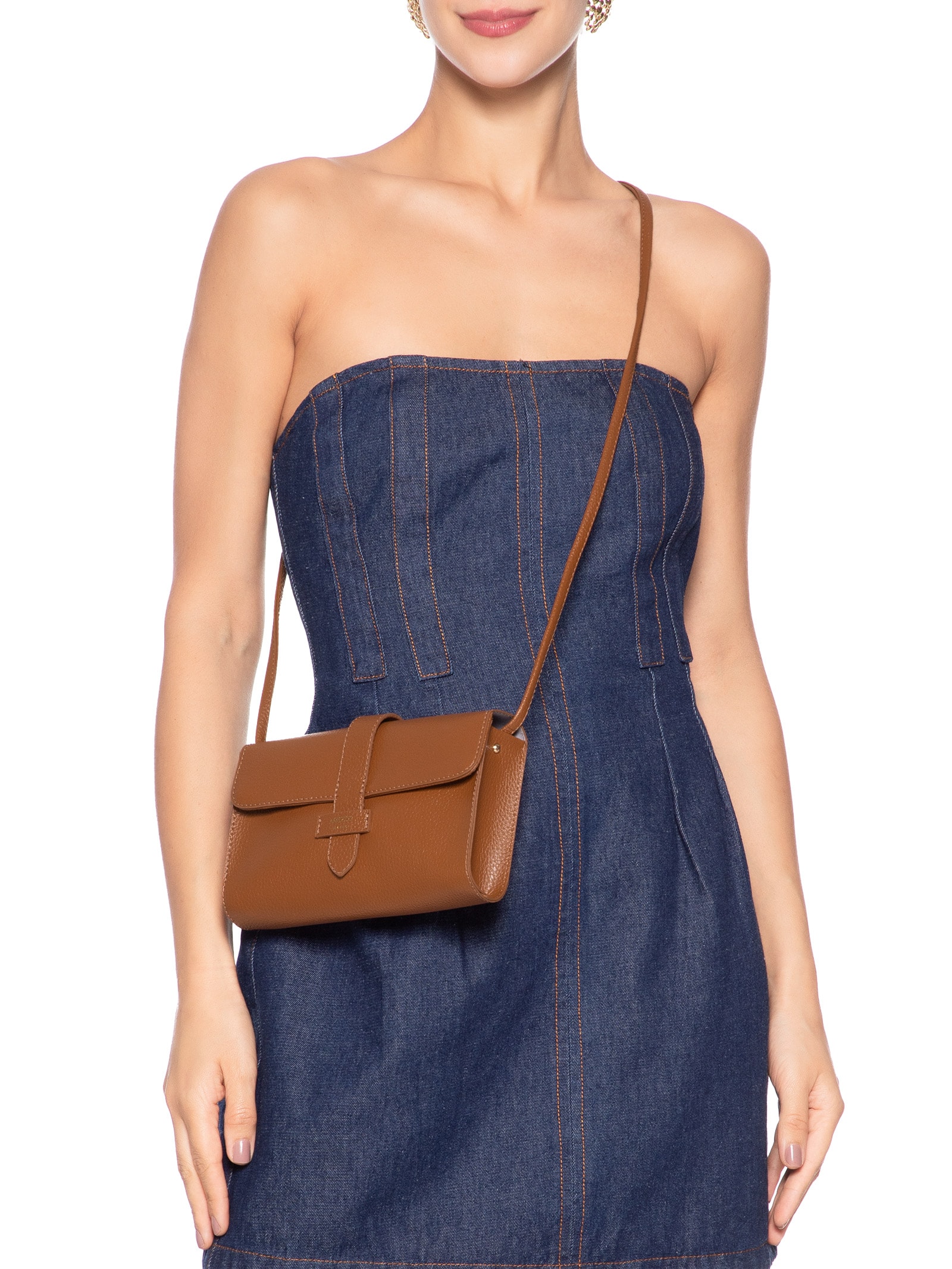 Bolsa Feminina Tiracolo Pequena Marrom Arezzo